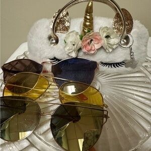 White Unicorn Plush case for glasses Limited Too